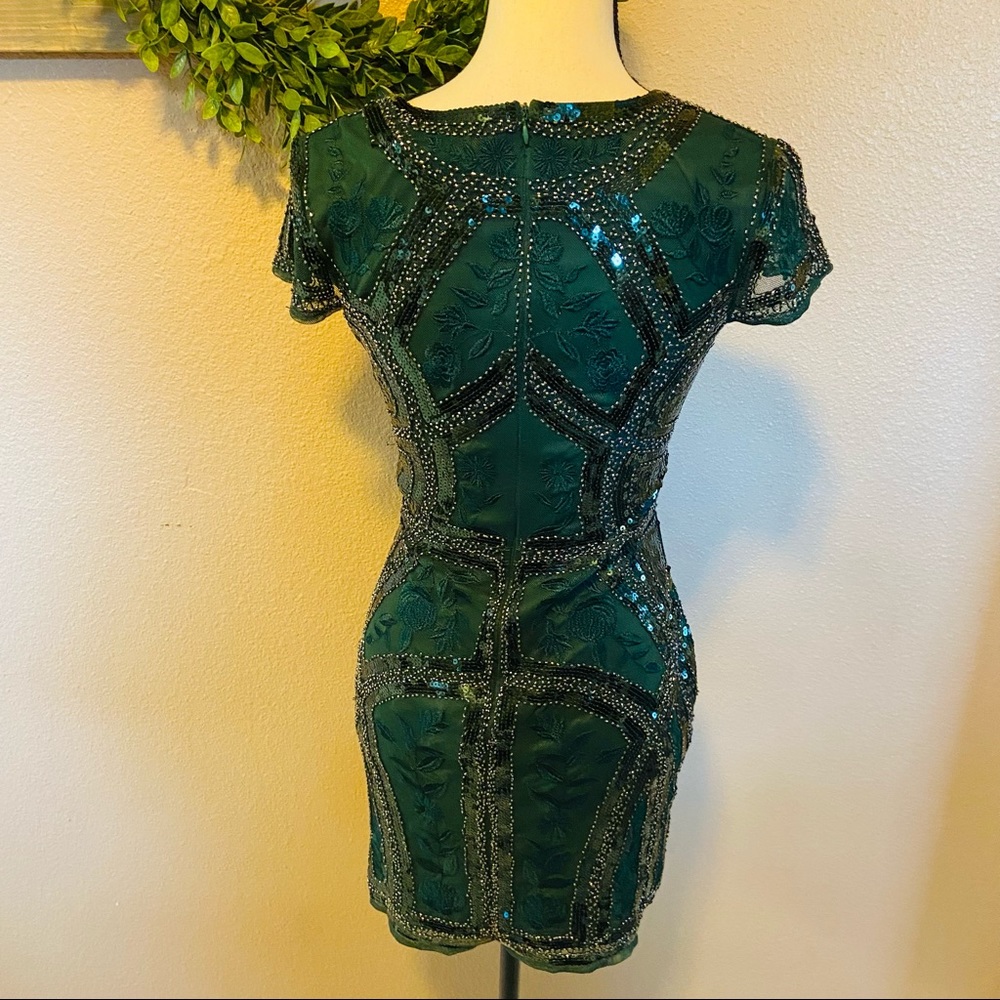 Lulu's Emerald Sequin Mini Dress - Picture 14 of 15